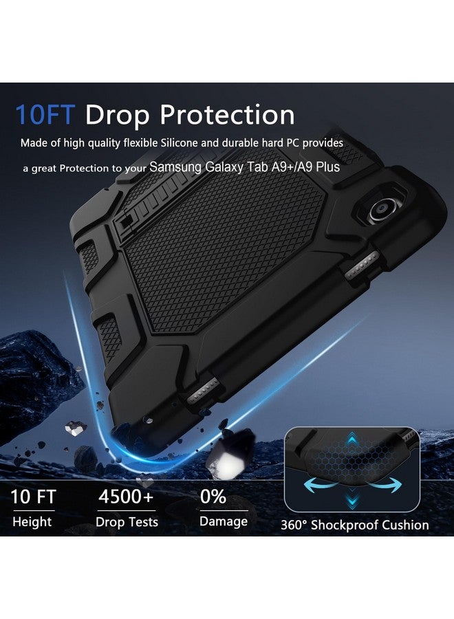 رانتيس جراب Rantice لجهاز Samsung Galaxy Tab A9+/A9 Plus مقاس 11 بوصة، جراب واقٍ متين مقاوم للصدمات مع حامل لجهاز Galaxy Tab A9+/A9 Plus مقاس 11 بوصة (SM-X210/X216/X218)، أسود - Image 3