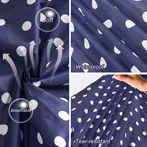LAMA Womens Long Raincoats Rain Jacket Waterproof Packable Outdoor Hooded Windbreaker Lightweight Adjustable Waist for Outdoors(Blue Point, XL) - Image 4