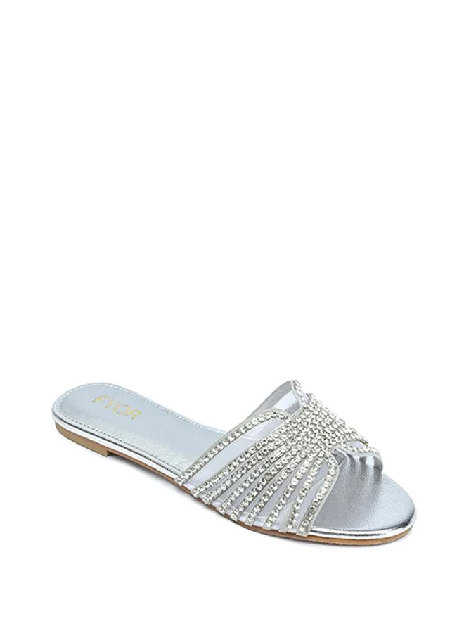 FYOR Stylish Radiating-Jewel Mesh Slide MY 397