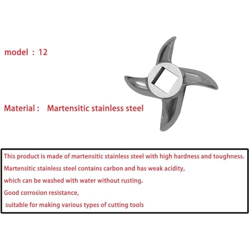 AngelReally #12 Meat Grinder Blade Stainless Steel Knife Cutter Replacement, Please check the size and shape(2 PCS) - Image 4