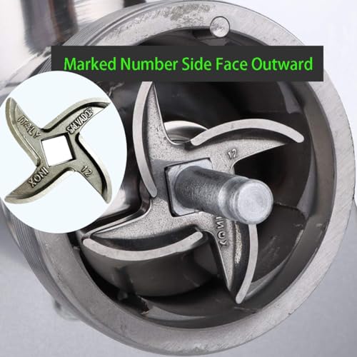 AngelReally #12 Meat Grinder Blade Stainless Steel Knife Cutter Replacement, Please check the size and shape(2 PCS) - Image 3