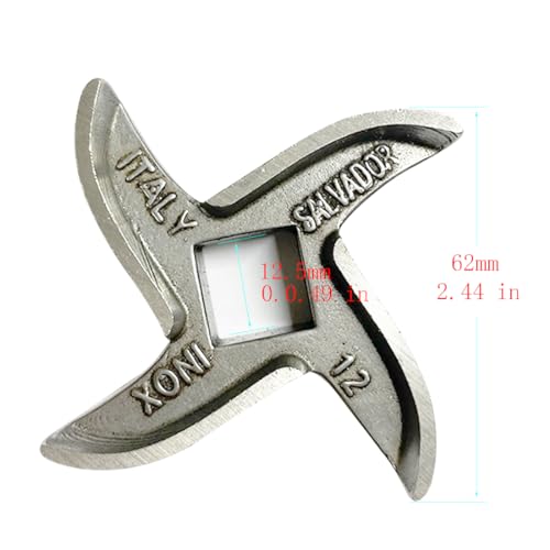 AngelReally #12 Meat Grinder Blade Stainless Steel Knife Cutter Replacement, Please check the size and shape(2 PCS) - Image 2