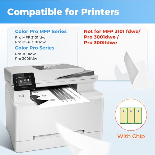 DEEIYUER 138X Black Toner Cartridge Pro MFP 3101fdw Black Toner Compatible for HP 138X Black Toner Cartridge for HP138X W1380X for Pro 3001dw 3101sdw Toner 2 Pack (with Chip) - Image 2