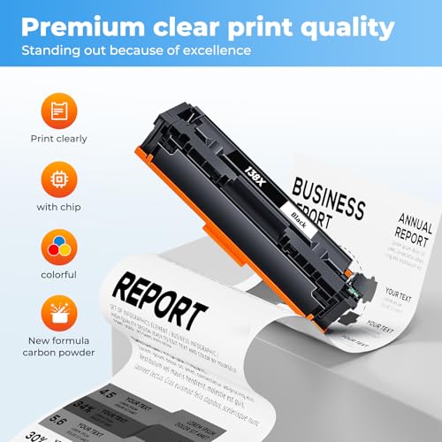 DEEIYUER 138X Black Toner Cartridge Pro MFP 3101fdw Black Toner Compatible for HP 138X Black Toner Cartridge for HP138X W1380X for Pro 3001dw 3101sdw Toner 2 Pack (with Chip) - Image 4