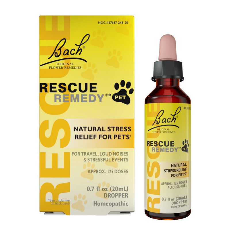 Rescue Remedy Pet Dropper - 20mL - Stress & Tension Support for Dogs & Cats with Bach Natural Flower Essences - Sedative-Free, Homeopathic Liquid Formula - For All Breeds, Ages & Weights - Image 1