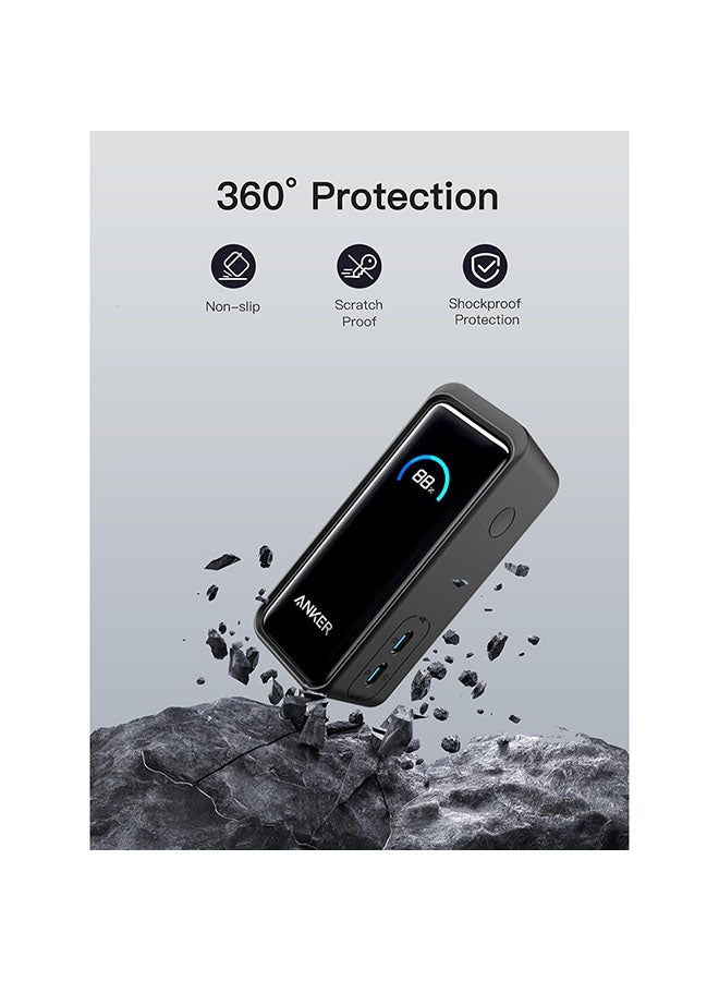O Ozone Silicone Case for Anker Prime Power Bank 9600mAh 65W Cover, Shockproof and Scratch Protection Case, Soft Silicone Cover with Lanyard - Black  - Image 2