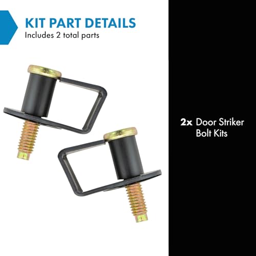TRQ Door Latch Striker Bolts Pair Set of 2 Compatible with Ford Lincoln Mercury - Image 2