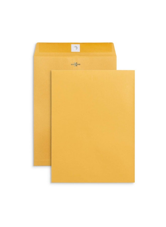 Blue Summit Supplies 100 9” X 12” Clasp Envelopes With Gummed Seal Letter Size Clasp Mailing Envelopes Made From 28Lb Kraft Paper For Mailing Larger Papers Or Magazine Bulk 100 Pack  - Image 1