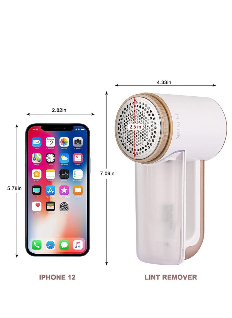 SYOSI - Rechargeable Fabric Shaver, Electric Commercial Lint Remover with LED Display and Big Trash Box, 3-Speeds for Removing Fuzz and Pill from Clothes, Furniture, Sweater, Couch and Blanket (White) - Image 1