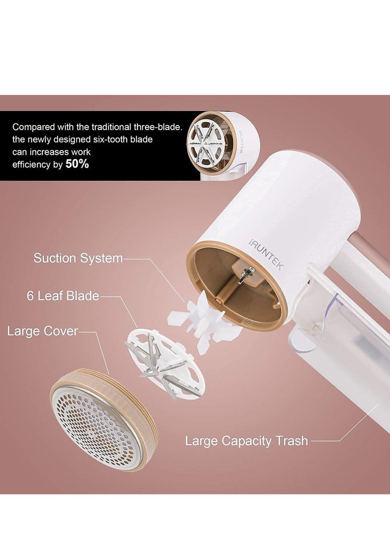 SYOSI - Rechargeable Fabric Shaver, Electric Commercial Lint Remover with LED Display and Big Trash Box, 3-Speeds for Removing Fuzz and Pill from Clothes, Furniture, Sweater, Couch and Blanket (White) - Image 1