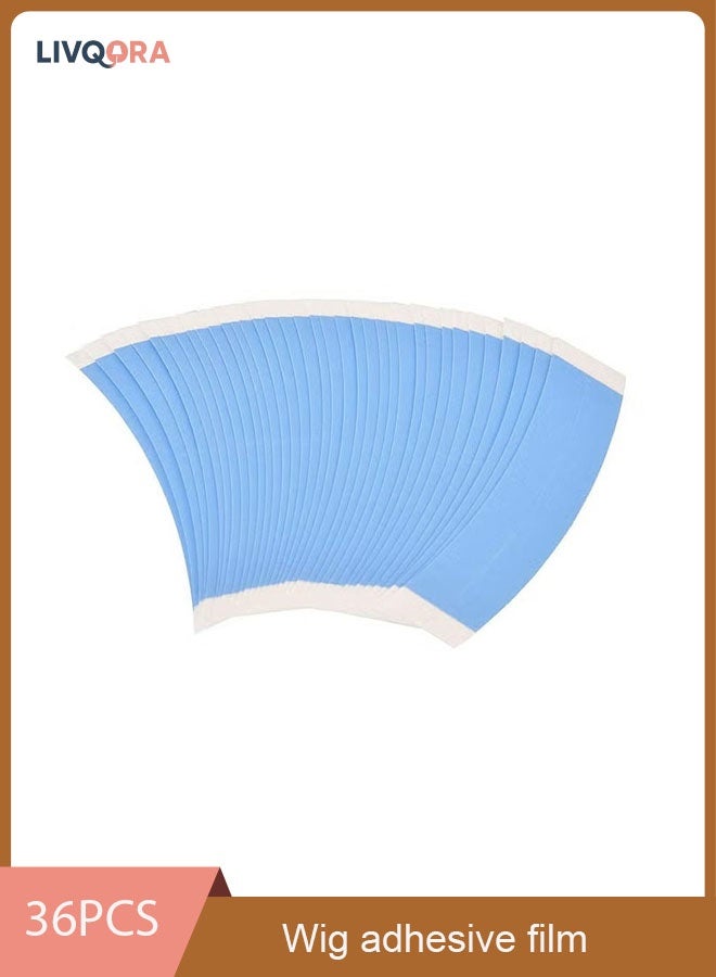 LIVQORA 36 PCS Waterproof Lace Wig Tape Strips - Extra Strong Hold, No Shine, Invisible Double-Sided Adhesive for Wigs, Hairpieces & Toupee (Blue 1/4") - Image 1