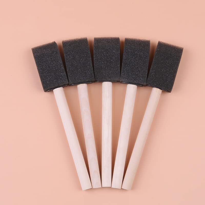 Artlicious 1 Inch Foam Brushes Wood Handle Paint Brush Set (Value Pack of 25) - Lightweight, Durable and Great for Acrylics, Stains, Varnishes, Art & Crafts - Image 3