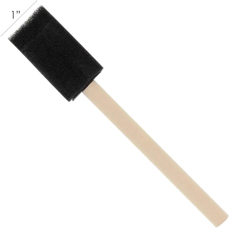 Artlicious 1 Inch Foam Brushes Wood Handle Paint Brush Set (Value Pack of 25) - Lightweight, Durable and Great for Acrylics, Stains, Varnishes, Art & Crafts - Image 2