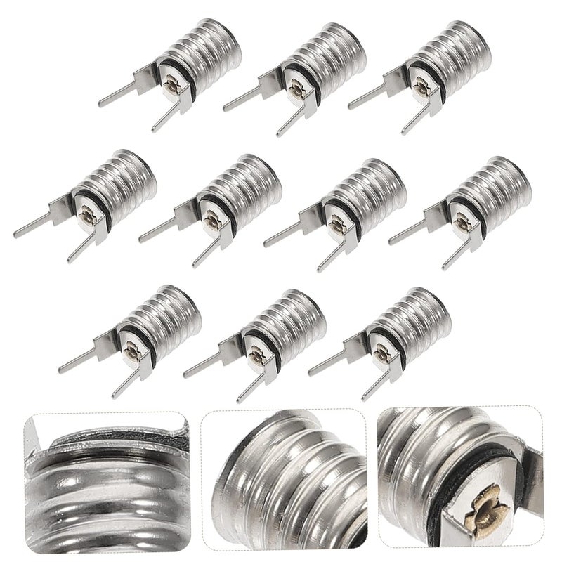 Operitacx 10 Pack Lamp Socket Base Copper Nickel Plated Easy Wiring Replacement - Image 5