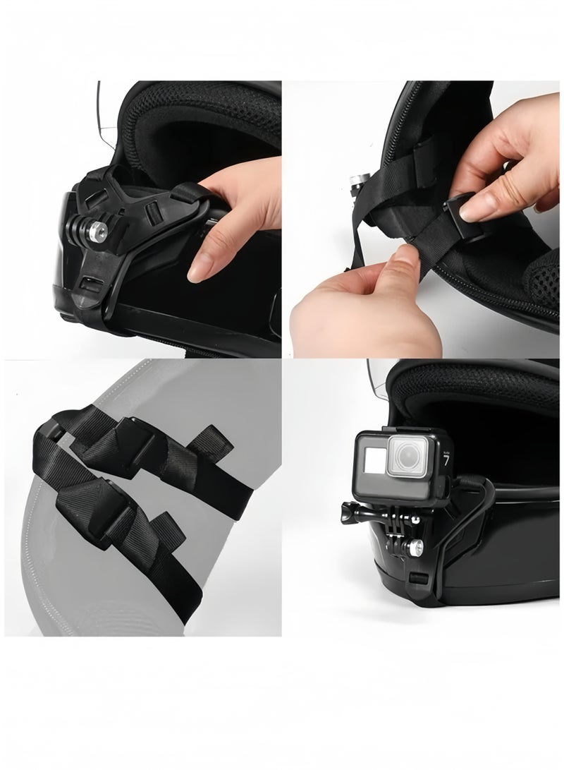 Lee Yon Motorcycle Helmet Chin Strap Mount for iPhone/Samsung/GoPro Hero 13/12/11/10/9/8/7/(2018)/6/5 Black,DJI Osmo Action 5 pro/4/3/2,Insta360 ONE R/Ace Pro/Ace Pro2,AKASO/Campark/YI and More, Black - Image 5
