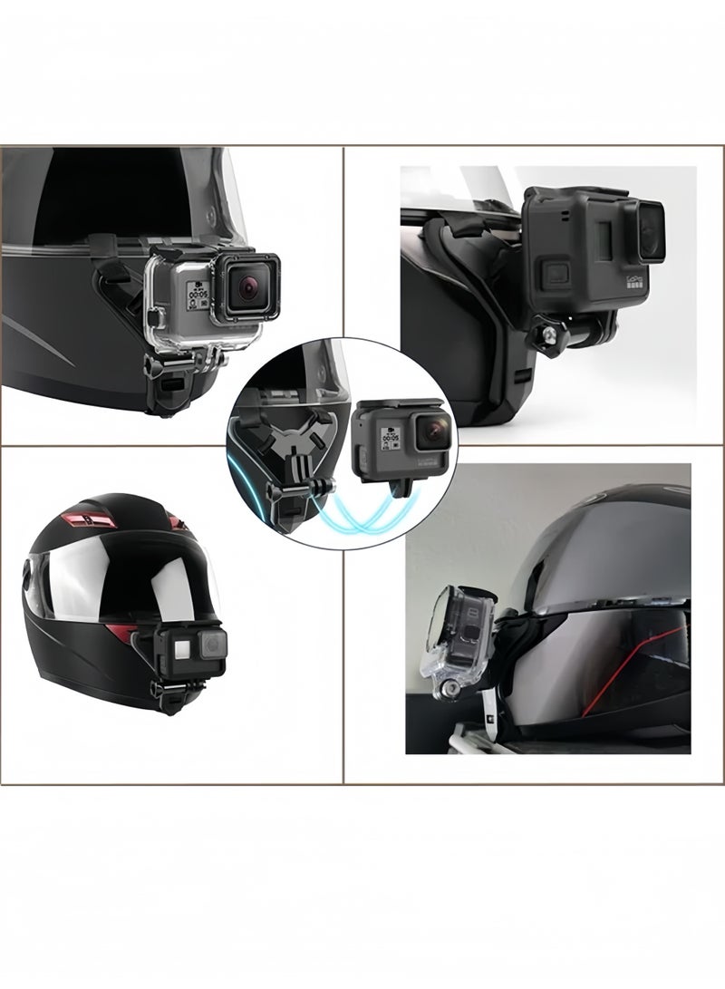 Lee Yon Motorcycle Helmet Chin Strap Mount for iPhone/Samsung/GoPro Hero 13/12/11/10/9/8/7/(2018)/6/5 Black,DJI Osmo Action 5 pro/4/3/2,Insta360 ONE R/Ace Pro/Ace Pro2,AKASO/Campark/YI and More, Black - Image 4