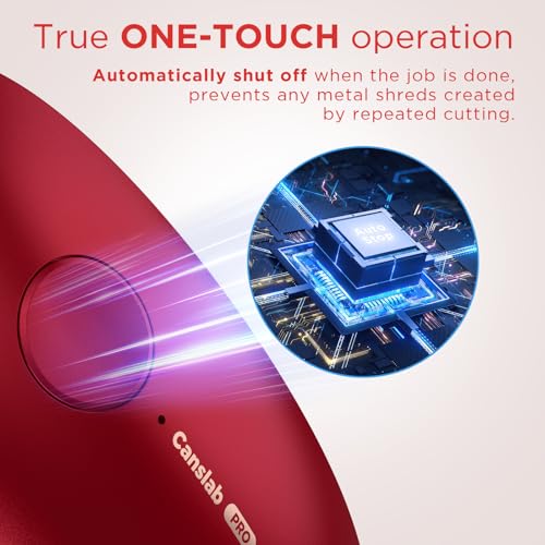 Canslab Ultrablade PRO Auto Stop Can Opener - Rechargeable Electric Can Opener for Kitchen for Seniors with Arthritis- One touch Side Cut Can Opener, Smooth Edge, Handfree, Portable Small Size, Red - Image 2