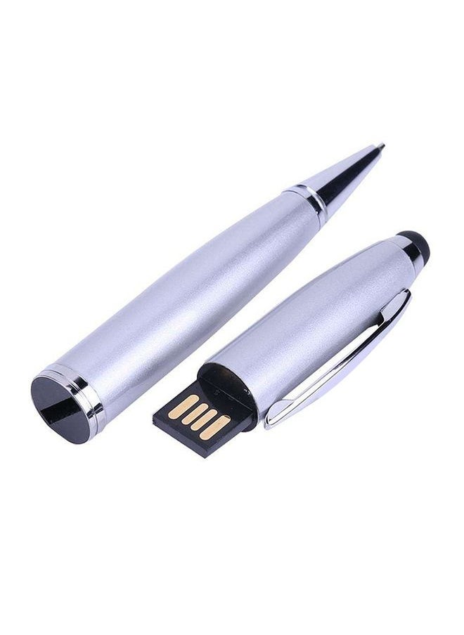 BURAQ 2 in 1 Pen Style USB Flash Disk, Silver (2GB)  - Image 2
