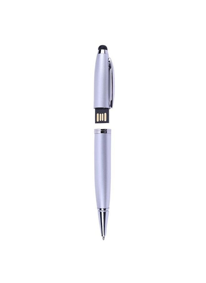 BURAQ 2 in 1 Pen Style USB Flash Disk, Silver (2GB)  - Image 3