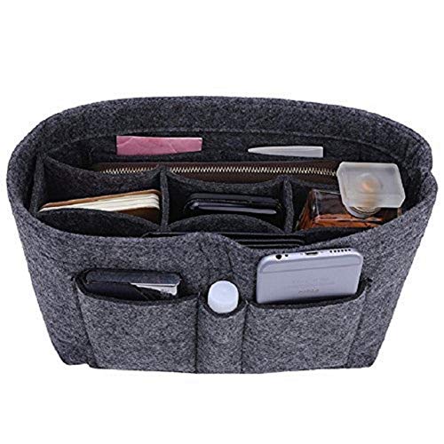 ZTUJO Purse Organizer Insert, Felt Bag Organizer For Handbag Purse Organizer,13 Colors, 6 Size (Large,Grey) - Image 1