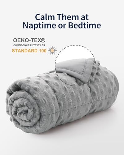 Mr. Sandman Weighted Lap Blanket 2LBS 20 x 30 Inches, Minky Dots Heavy Blanket with Glass Beads, Soft and Cooling for School and Home, Grey - Image 2