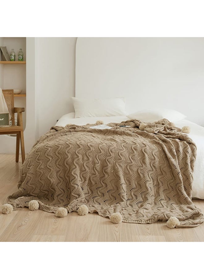 كرز لنن موج | بطانية حياكة يدوية - Image 2