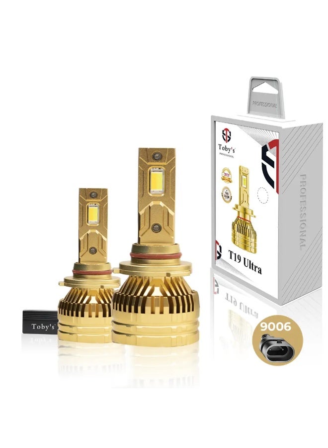 توبيز مصباح أمامي LED فائق الجودة T19 من توبي الجديد، 65 واط، لمبات متغيرة اللون (أبيض ماسي 6500 كلفن، أبيض دافئ 4300 كلفن) للضوء العالي، والضوء المنخفض، أو ضوء الضباب - 9006