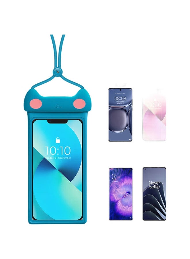 Wellhouse Waterproof Phone Case, Touchscreen Compatible, Sealed Waterproof, For Hot Springs And Swimming, Cute Kitten Style, Diamond Blue - Image 1