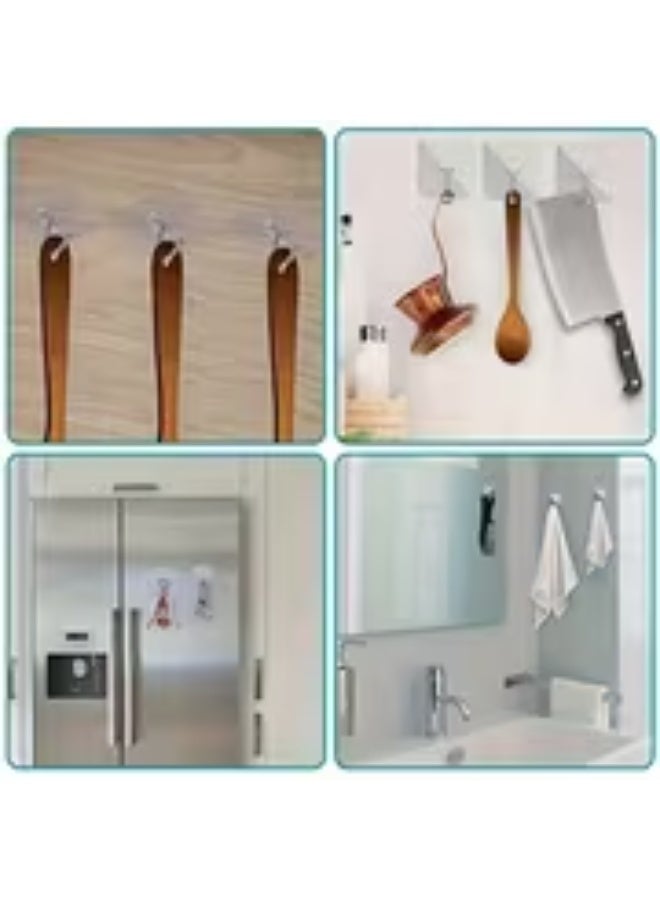 erorex 17pcs No-Drill Damage Wall Hooks – Metal Body with Self-Adhesive Plastic Base, Multipurpose Modern Hooks for Home & Office Use - Image 4