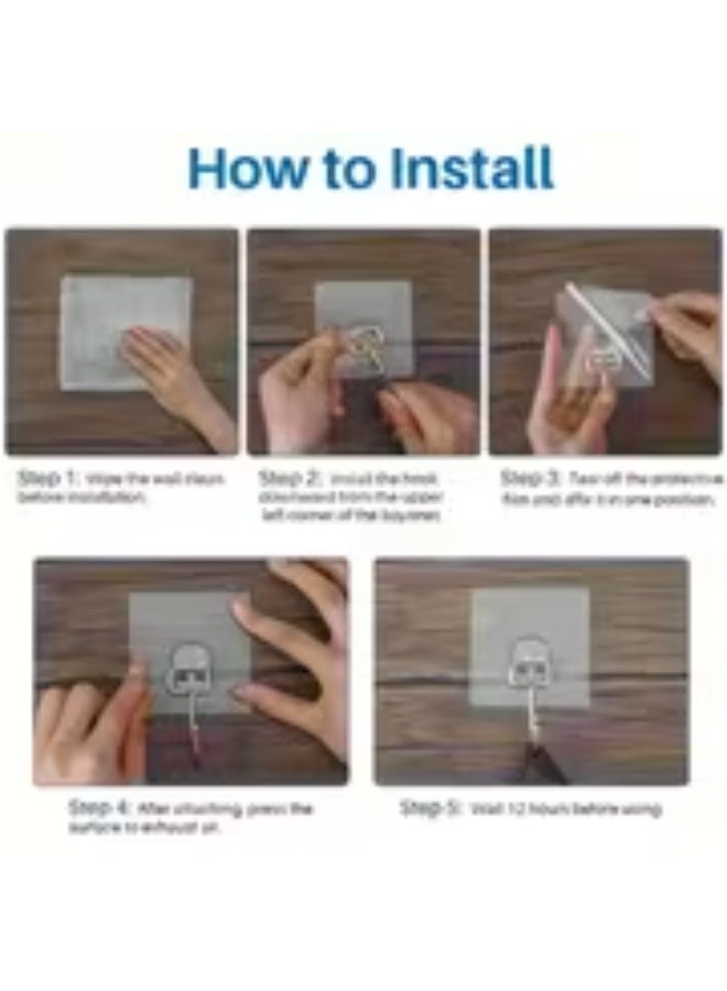 erorex 17pcs No-Drill Damage Wall Hooks – Metal Body with Self-Adhesive Plastic Base, Multipurpose Modern Hooks for Home & Office Use - Image 5