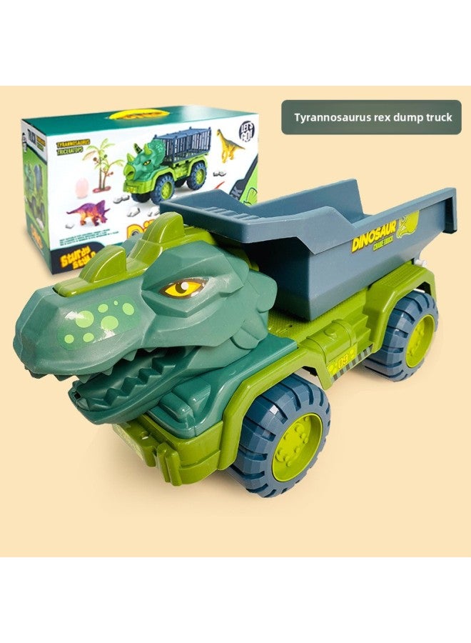 Extra Large Dinosaur Engineering Vehicle Inertia Slide Dump Truck Model Carrier Boy Children Gift-Color:Color Boxed Tyrannosaurus Rex Dumper  - Image 1