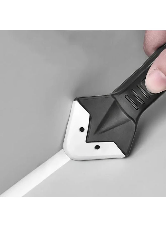 Black 3 In 1 Silicone Caulking Tool Set With Stainless Steel Tip Sealant Cleaner Planting Shovel - Image 2