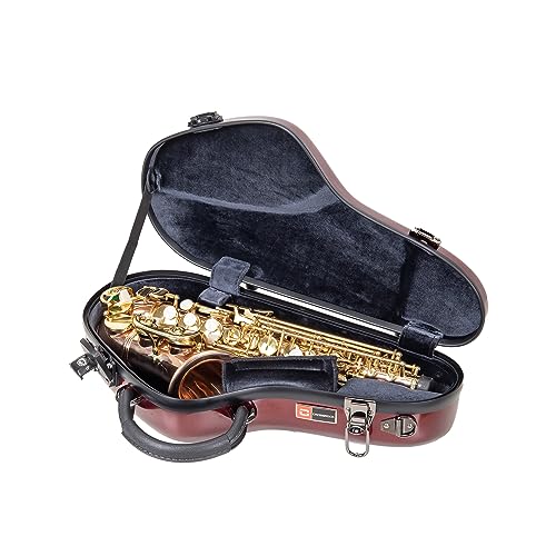Crossrock Pro-Grade Curved Soprano Saxophone Case | Stage Crimson Gloss, TSA Lock, Elite Protection, Detachable Backpack Straps, Accessory Pocket for Professional Musicians - Image 2