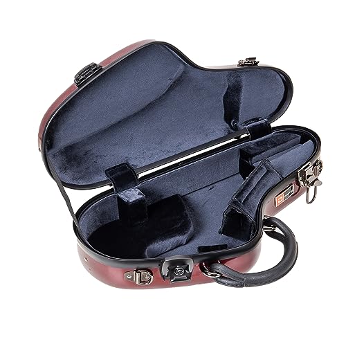 Crossrock Pro-Grade Curved Soprano Saxophone Case | Stage Crimson Gloss, TSA Lock, Elite Protection, Detachable Backpack Straps, Accessory Pocket for Professional Musicians - Image 3