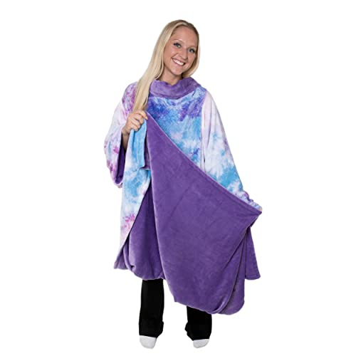 Snuggie The Original Wearable Blanket With Sleeves & Pockets | Reversible Throw for Adult Men & Women, Machine Washable, Gift for Holidays, As Seen on TV | One Size, Tie Dye/Purple, 71 x 54 - Image 1