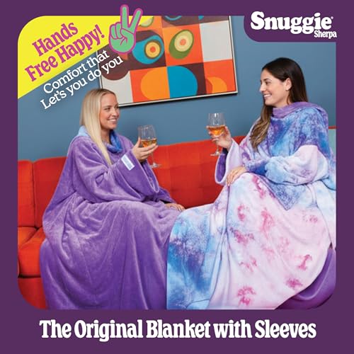 Snuggie The Original Wearable Blanket With Sleeves & Pockets | Reversible Throw for Adult Men & Women, Machine Washable, Gift for Holidays, As Seen on TV | One Size, Tie Dye/Purple, 71 x 54 - Image 4