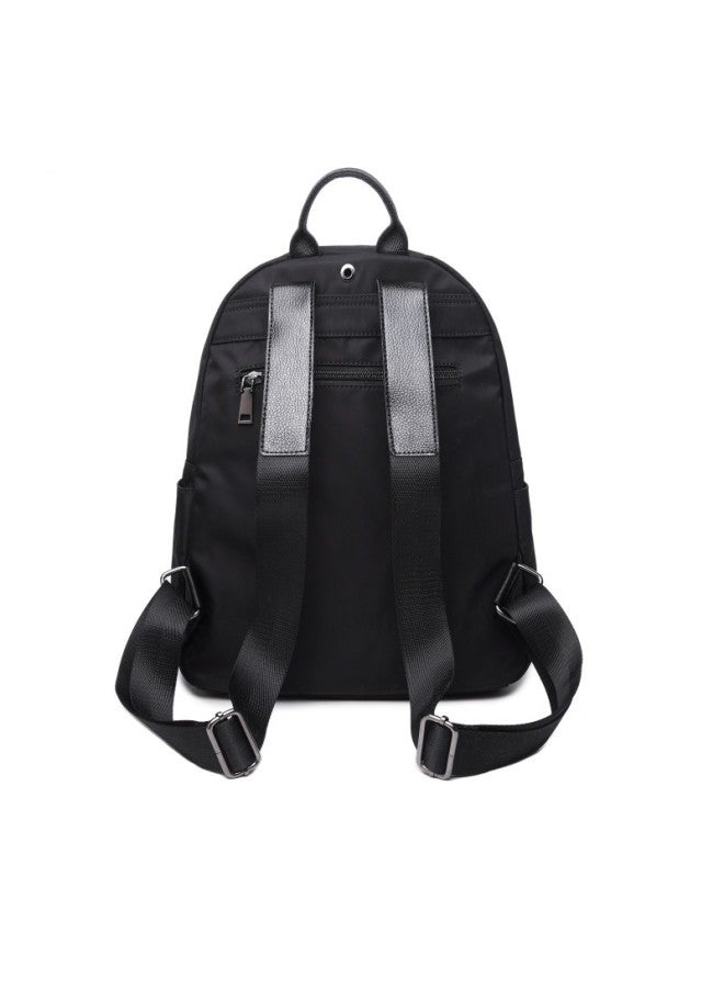 OxFord Cloth Backpack Women's Trendy 2017 Korean Style All-match Casual Campus Fashion Travel Schoolbag Canvas Backpack-Color:Gold Zipper Black Enlarge  - Image 5