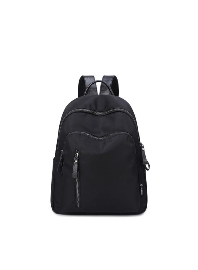 OxFord Cloth Backpack Women's Trendy 2017 Korean Style All-match Casual Campus Fashion Travel Schoolbag Canvas Backpack-Color:Gold Zipper Black Enlarge  - Image 4