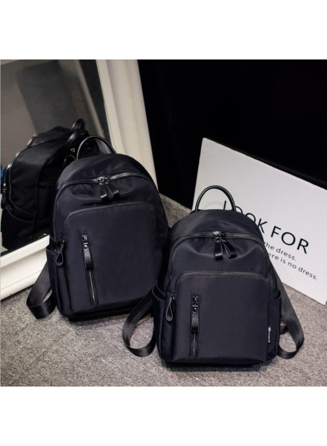 OxFord Cloth Backpack Women's Trendy 2017 Korean Style All-match Casual Campus Fashion Travel Schoolbag Canvas Backpack-Color:Gold Zipper Black Enlarge  - Image 3