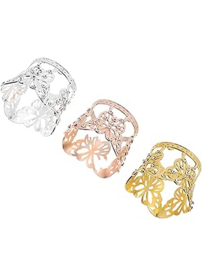 Rose Gold Mini Crown Cake Topper Set For Birthday Bouquets With Butterflies - Image 1