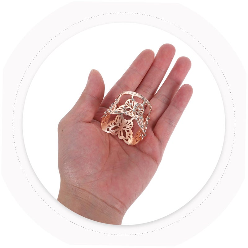 Rose Gold Mini Crown Cake Topper Set For Birthday Bouquets With Butterflies - Image 5