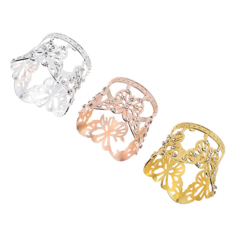 Rose Gold Mini Crown Cake Topper Set For Birthday Bouquets With Butterflies - Image 2