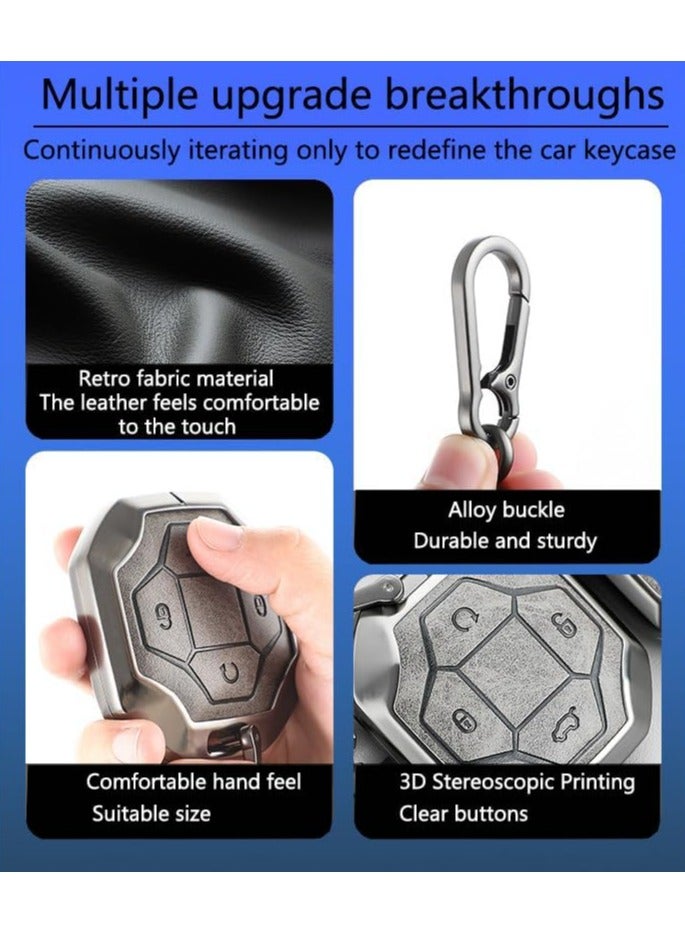 Oasisgalore Jetour Traveler T2 Metal Key Cover, Alloy, SUV, Keyshell003, Grey+Brown  - Image 3