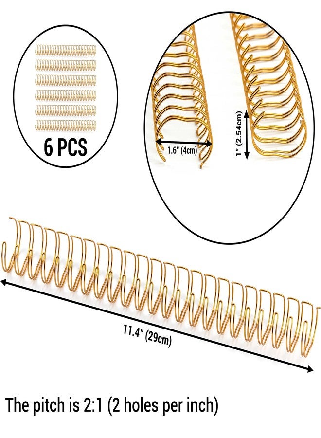 IFAMIO 6 Pieces 1" Diameter 23 Holes Metal Wire Binding Spines Binding Cinch Wire Binding Twin Loop Wires Spiral Double Loop Wire Binding Rings Coils for School Office Document Notebook Making - Image 2