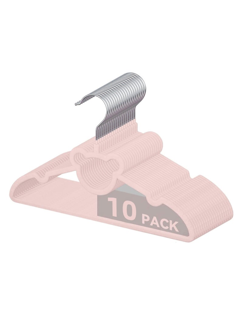 ihomeshop Anqi Cute Children's Flocked Hangers Anti Slip Children's Clothing Flocked Hangers Dual Use Wardrobe Organizing Clothes Hangers - Image 1