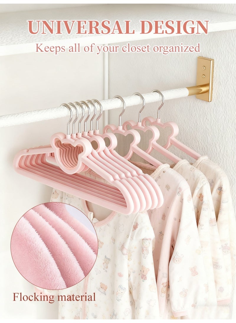 ihomeshop Anqi Cute Children's Flocked Hangers Anti Slip Children's Clothing Flocked Hangers Dual Use Wardrobe Organizing Clothes Hangers - Image 4