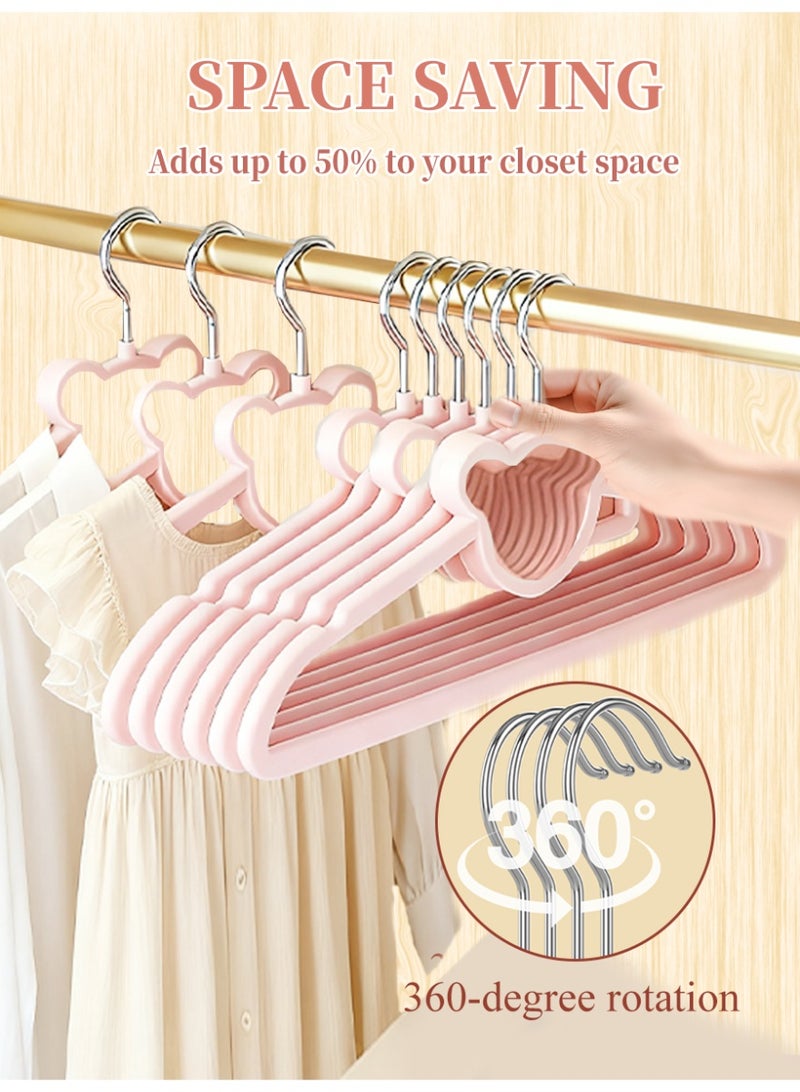ihomeshop Anqi Cute Children's Flocked Hangers Anti Slip Children's Clothing Flocked Hangers Dual Use Wardrobe Organizing Clothes Hangers - Image 5