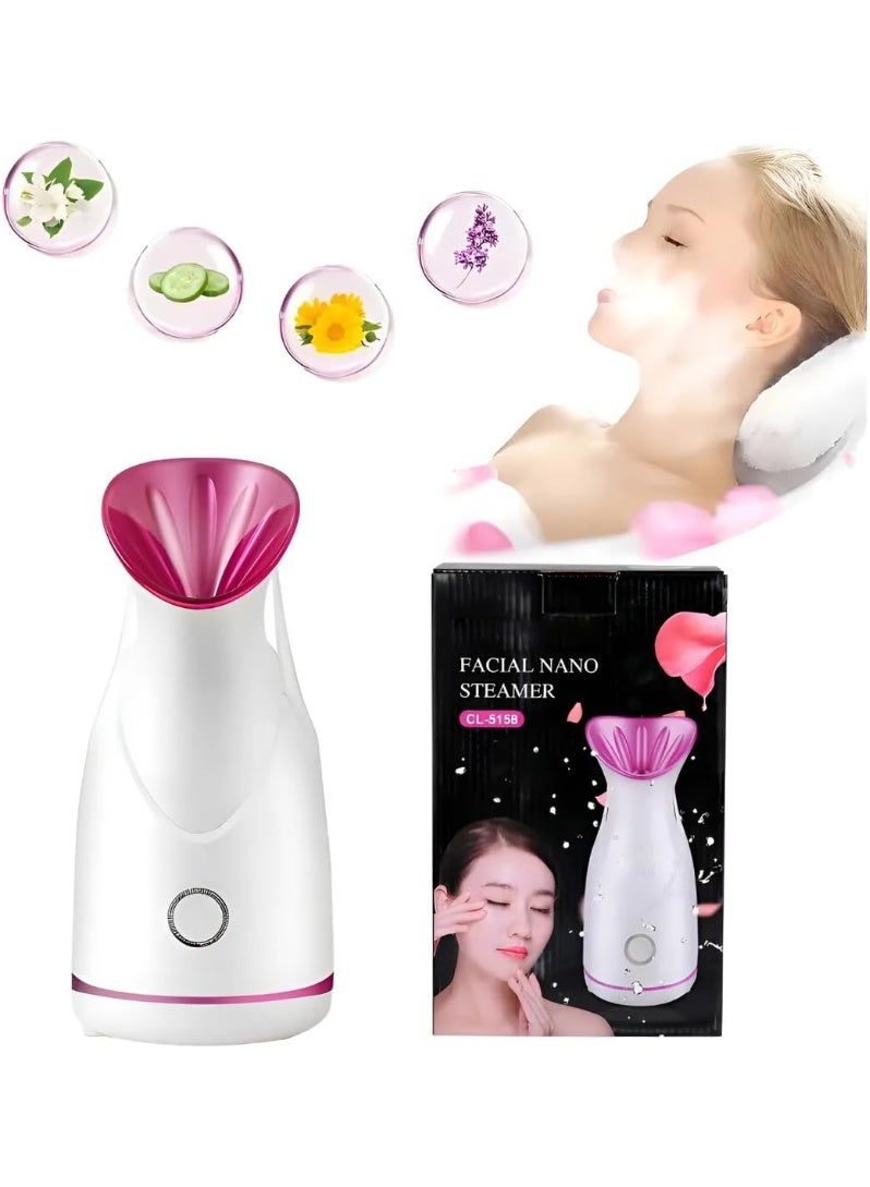 برو جهاز بخار الوجه نانو أيوني، تقنية البخار الساخن، مادة ABS فاخرة، زر تشغيل سهل، للعناية بالبشرة والتنظيف العميق، لون أبيض - Image 1