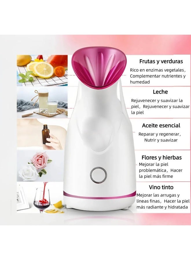 برو جهاز بخار الوجه نانو أيوني، تقنية البخار الساخن، مادة ABS فاخرة، زر تشغيل سهل، للعناية بالبشرة والتنظيف العميق، لون أبيض - Image 3