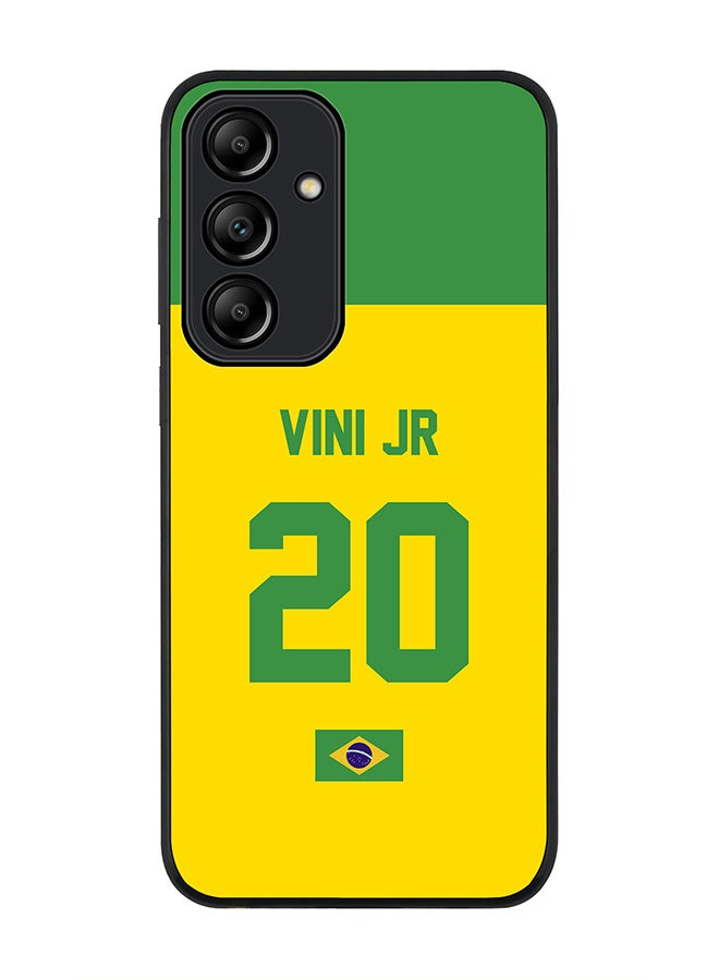 Stylizedd Rugged Black Edge Case for Samsung Galaxy A55, Slim fit Case Thin Cover -  Football Team - Brazil, Player Name - Vini Jr - Image 1